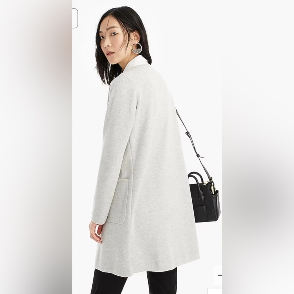 J.Crew Juliette collarless sweater-blazer in heather dove - Picture 4 of 10